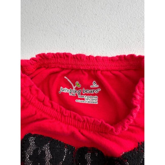 Carters Baby Girls 4-Piece Outfit Set Red Dress Bow Top White Vest Pants 6M - Picture 6 of 16